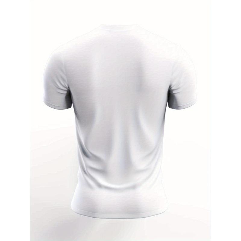 European Size Joshua Print Men's Round Neck Short Sleeve Tee Fashion Regular Fit T-Shirt Top For Spring Summer Holiday Leisure Vacation