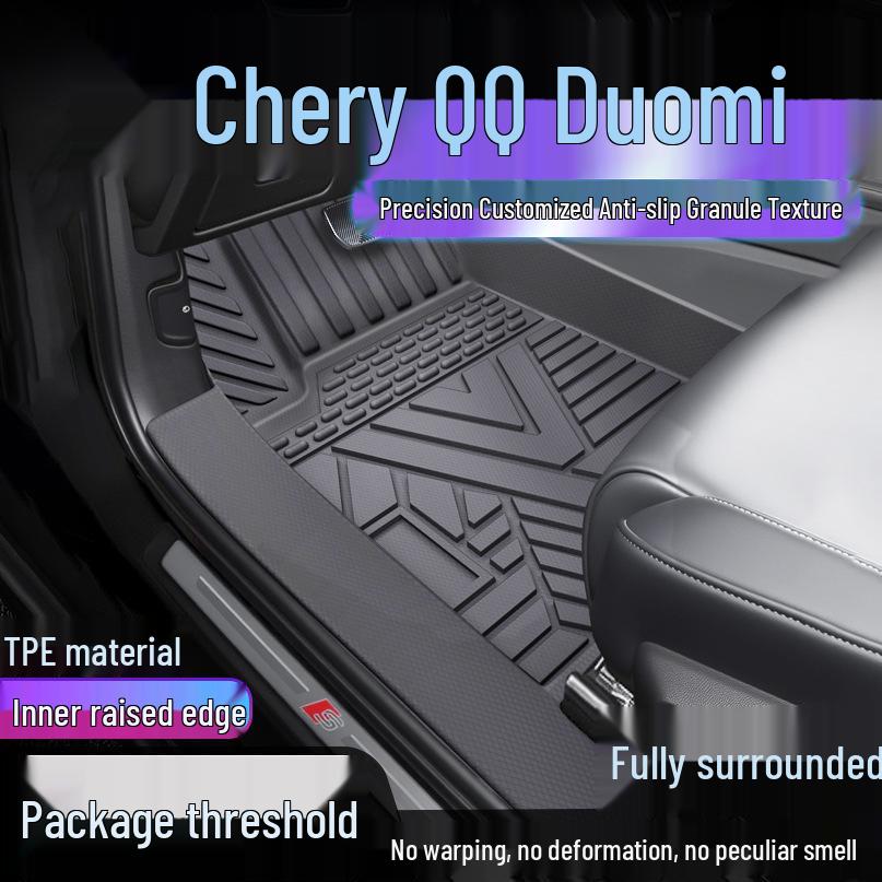Chery QQ TPE Full Coverage Waterproof Floor Mats & Door Sill Covers Single Layer: Threshold TPE Floor Mat
