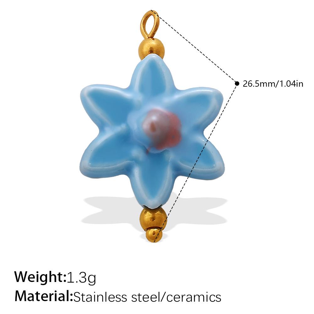 Hexagonal Flower Ceramic Beads for DIY Bracelet & Necklace Jewelry Making