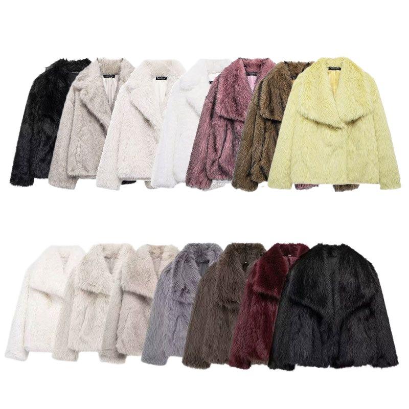 Winter Women's Fashion Temperament Celebrity Style Artificial Fur Fur Jacket Big Fur Collar Top Trend