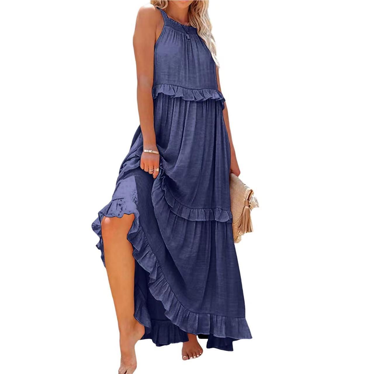 

2024 Trendy Plus Size Women s Sexy Sling Printed Dress in Stock Extra Large