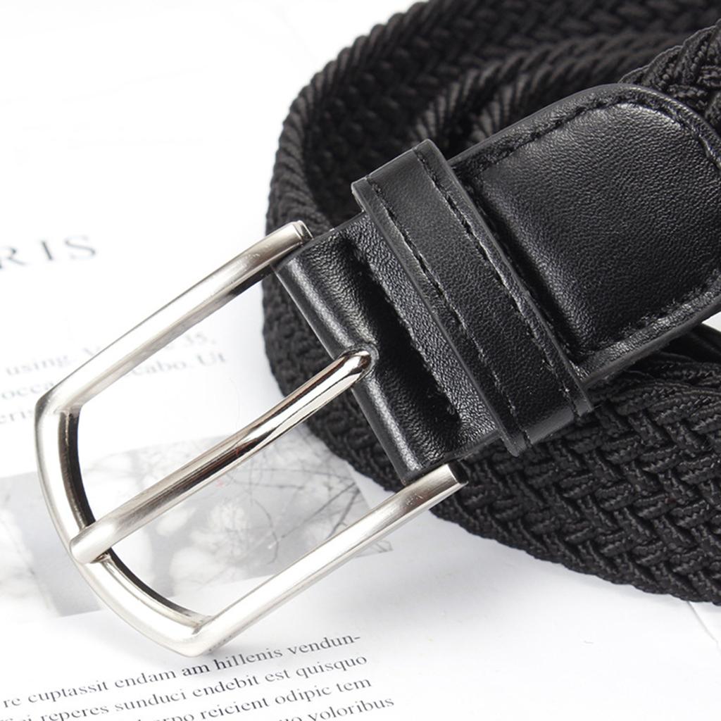 Elastic Nylon Unisex Casual Knitted Pin Buckle Jeans Belt Woven Canvas Elastic Expandable Stretch Waistband For Women Men Girdle