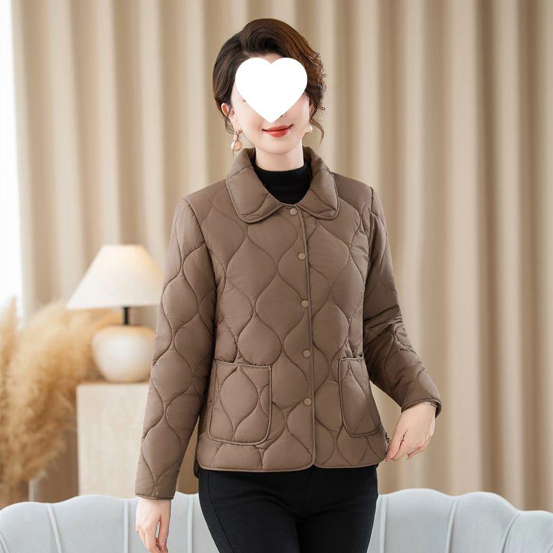 

Mom s Autumn/Winter Lapel Cotton Jacket - Short, Thin Outerwear for Middle-Aged & Young