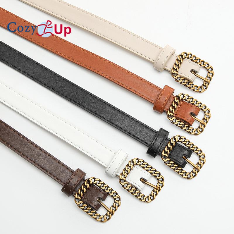 Cintura Sottile Decorativa Quadrata Dorata Retro per Vita con Abito Cintura Donna