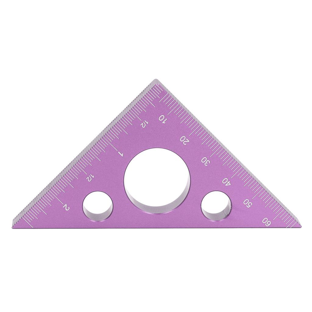 3in Right Angle Measure Ruler Thick Aluminum Alloy 45 Degree Angle Ruler Triangle Square Ruler Woodworking Tools