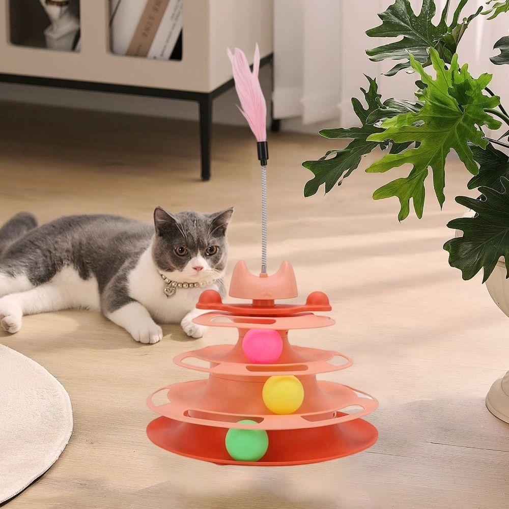 Physical Exerciser Kitten Toys 3 Layer Pet Plaything Fun Puzzle Game Cat Toy Tower  Multi-Cat