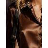 Neuankömmling: Damen-Langarm-Satinhemd im Leopardenmuster mit Color-Blocking und im Retro-Stil
