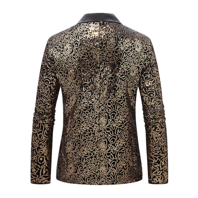 New Men's Sequin Blazer Dinner Dance Wedding Suit Pattern Sequin Performance Dress