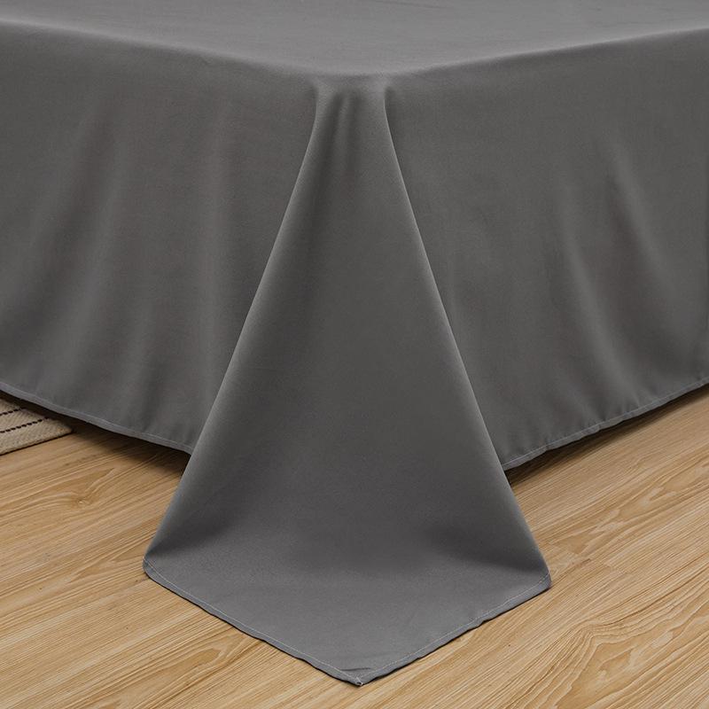 Solid Color Washed Cotton Bed Sheet Set - Fitted Sheet & Duvet Cover for Dorms