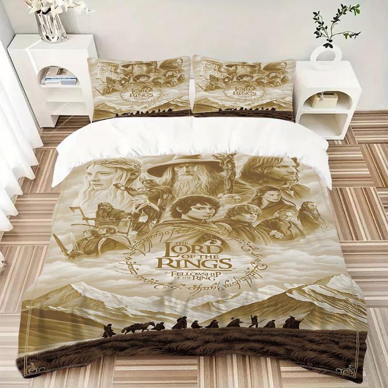3pcs Lord of the Rings Cover Set, Bedding Set, Soft Comfortable Duvet Cover, For Bedroom, Guest Room (1*Duvet Cover + 2*Pillowcases, Without