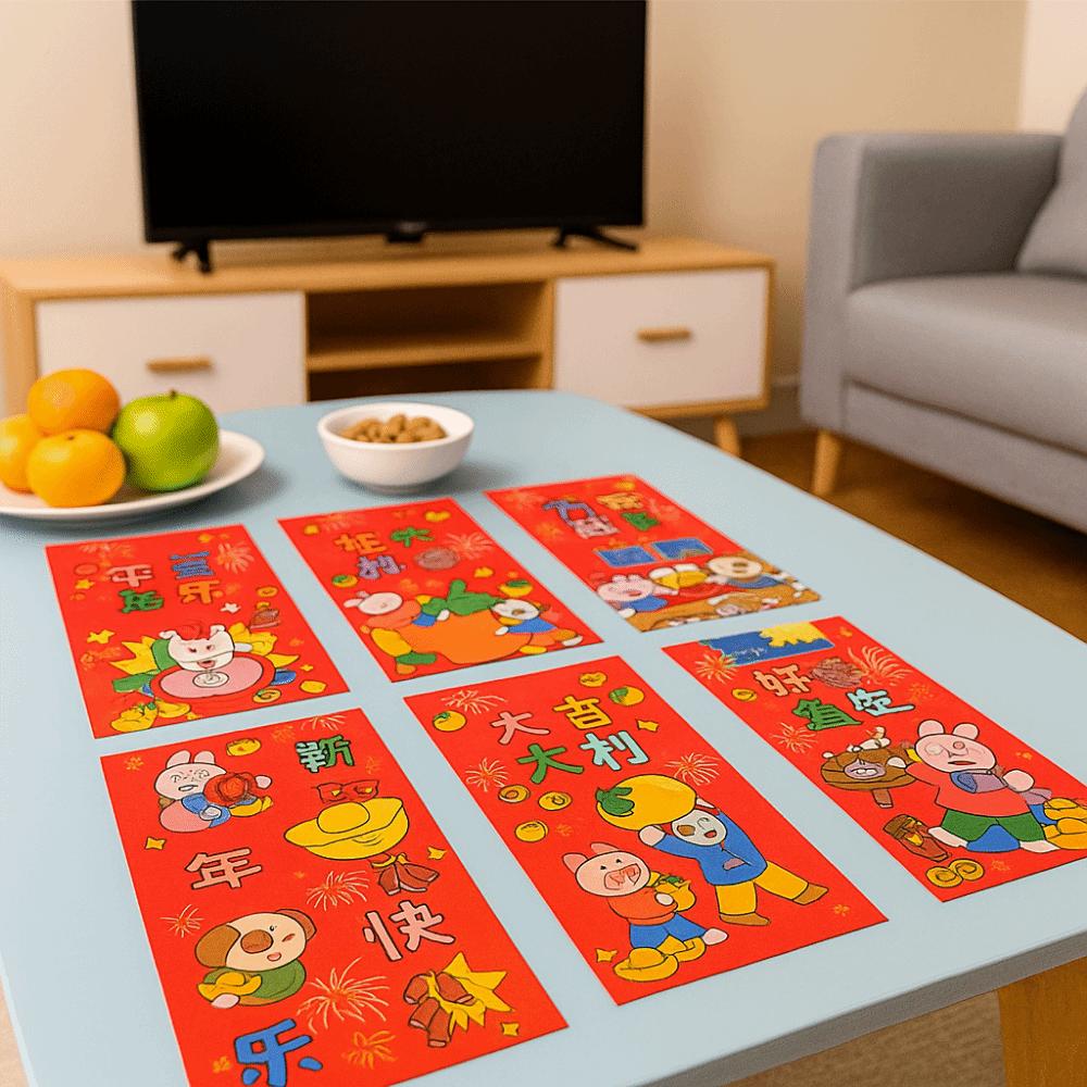 6Pcs/Set Paper 2026 Horse Year Red Envelope Traditional Spring Festival Envelope  Spring Festival