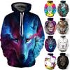 Vibrant Skull Print Digital Pullover Hoodie For Men Comfortable Loose Fit