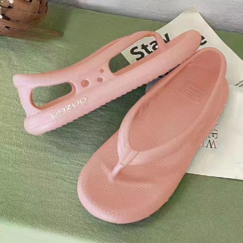 

Man Non-slip Flip Flops Hollow Out Slippers Thick Platform Ladies Shoes Summer Outdoor House Couples Bathroom Soft Slippers Flats 40-41 розовый