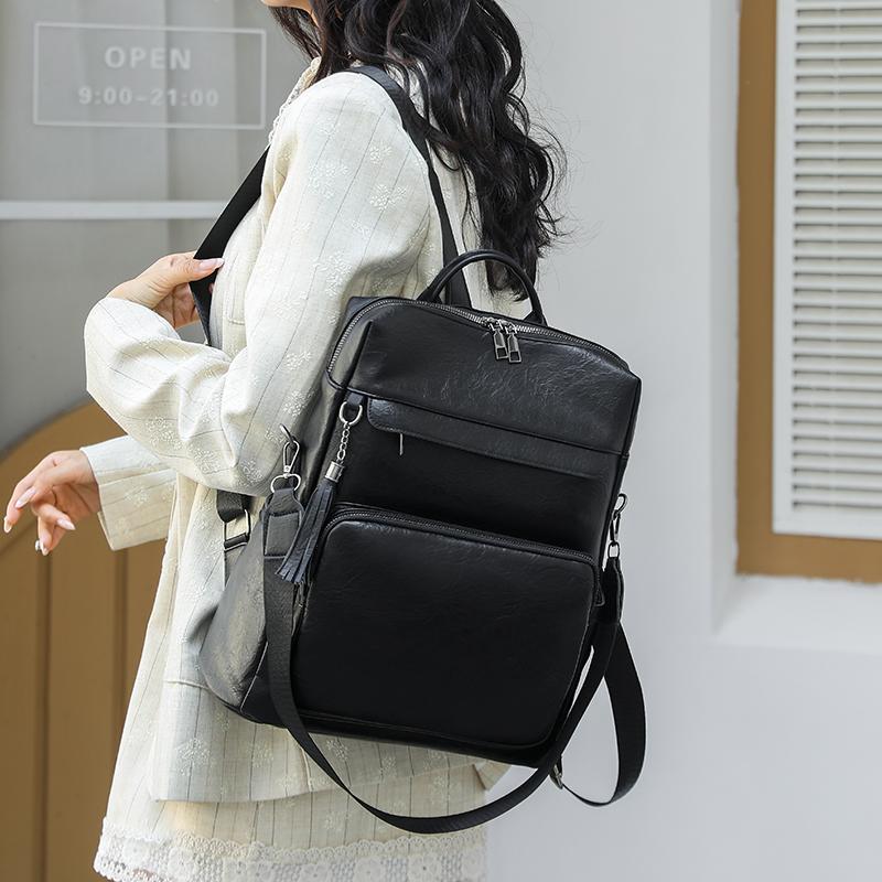 Vintage PU Backpack Women's Multi-functional Shoulder Bag