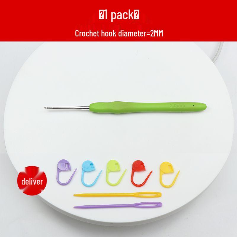 Crochet Hook Set with Soft Handle & Stainless Steel Needles for DIY Handmade Knitting