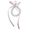 Ballet Style Ribbon Bowknot/Butterfly/Heart Key Rings Beaded Keychain Pendant Bag Accessory for Fashion Enthusiasts