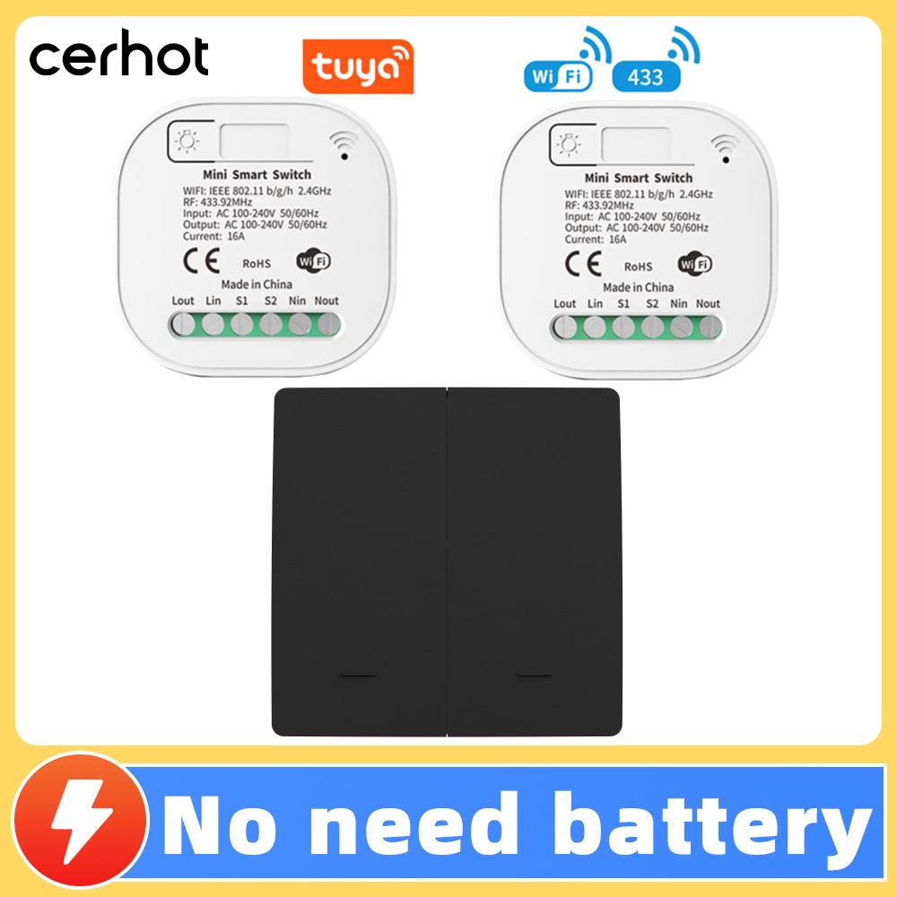 Tuya Graffiti ZigBee Smart WiFi Selbstversorgender Kabelloser Lichtschalter