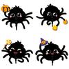 Autumn Atmosphere Wall Accessory Wooden Spider Hook for Keys Hat Towel, Cute Cartoon Black Decorative Halloween Theme Hangers Hanger, Mounted