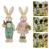 Height Adjustable Easter Rabbit Ornament Telescoping Fabric Hare Doll For Easter Party Tabletop and Garden Decoration