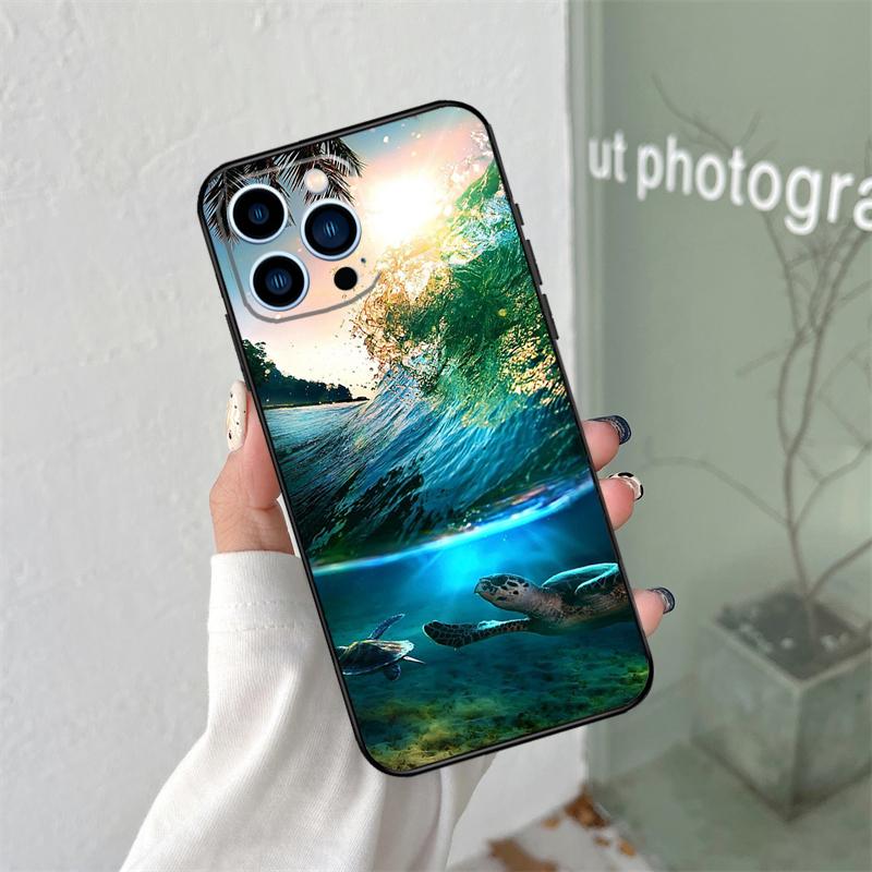 Cute Cartoon Turtles Silicone Soft Case For iPhone 17 Air 11 14 16 15 Pro Max 12 13 Mini 16 Plus 16e Back Cover