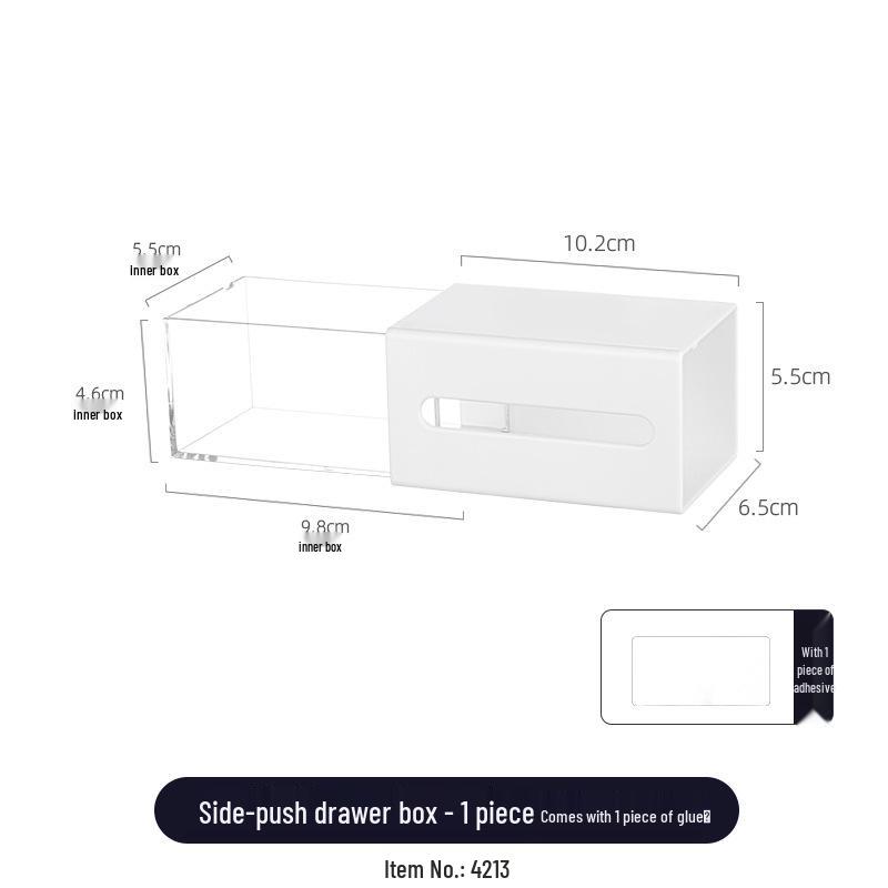 Desktop Transparent Storage Box for Sundries, Cosmetics, Stationery, Tableware with Mirror Cabinet