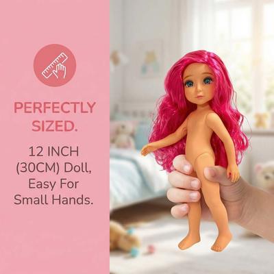 30cm Höhe BJD Mädchenpuppe Braune Augen Humanoide Puppe Nackt Reborn Puppe Spielzeug Kinder Spielzeug
