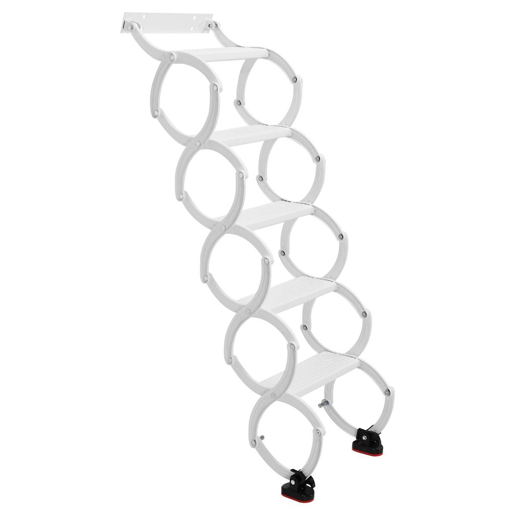 5-8 Steps Wall Mounted Invisible Telescoping Attic Stairs Anti-Slip Steps Retractable Ladder 49in-78in Vertical Height for Home