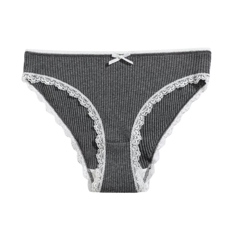 Women's Solid-Color Low-Rise Lace-Trim Panties