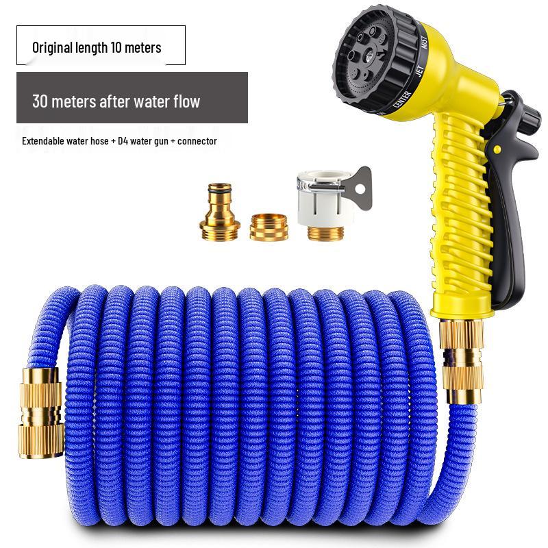 Garden Retractable Water Hose & High-Pressure Car Wash Gun Set with Horticulture Sprinkler Nozzle
