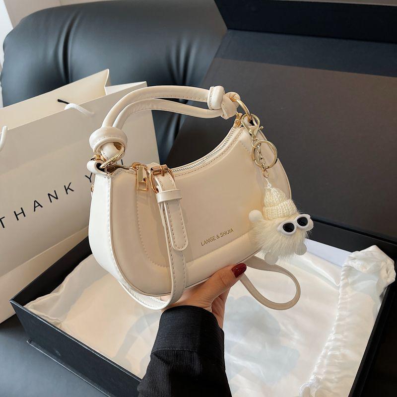 

Korean Influencer Retro Saddle Crossbody Bag - Light Luxury Shoulder Handbag Standard білий