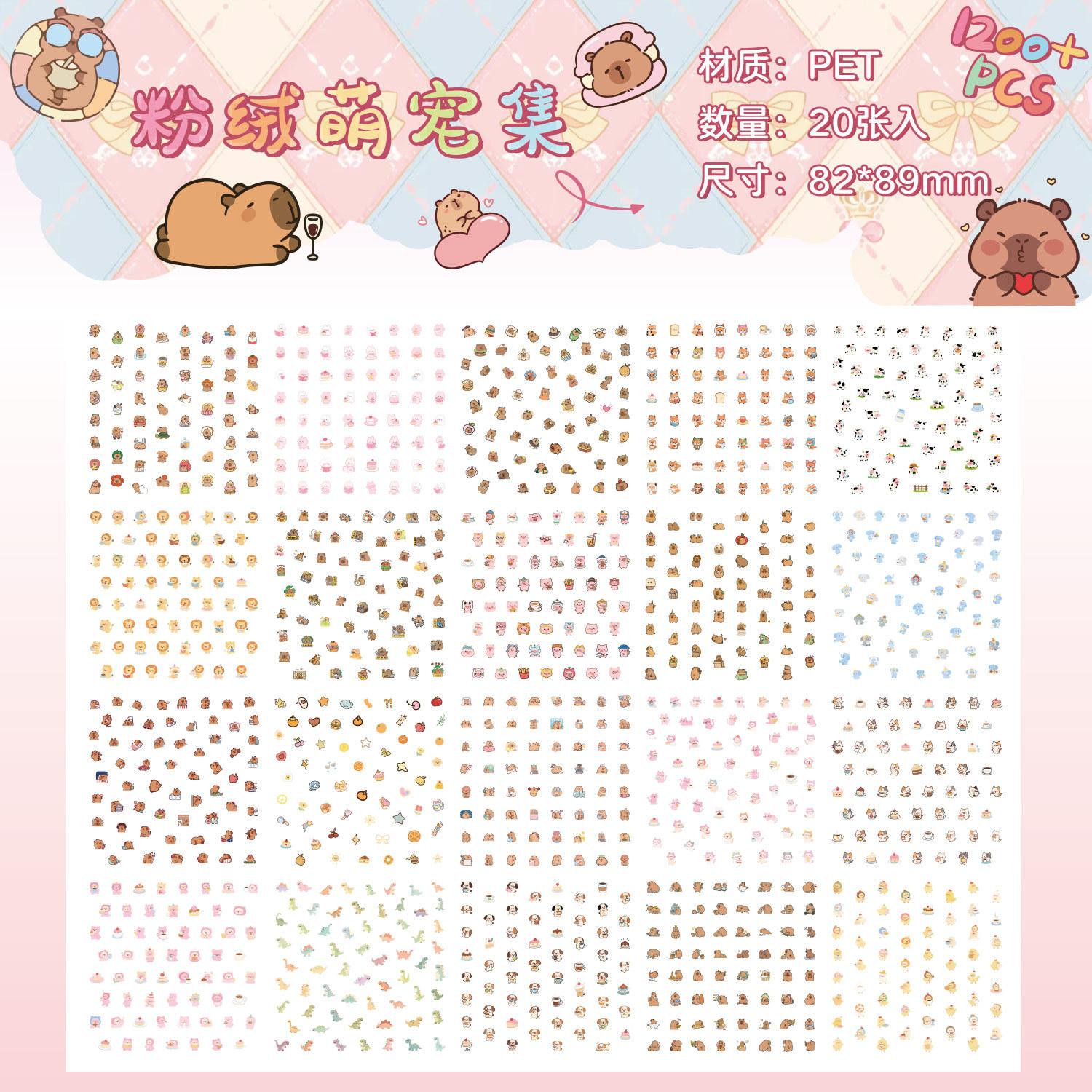 

20-Piece Cute Cartoon Small Label Nail Stickers, Adorable Cartoon Patterns for Nail Decoration & DIY Manicure