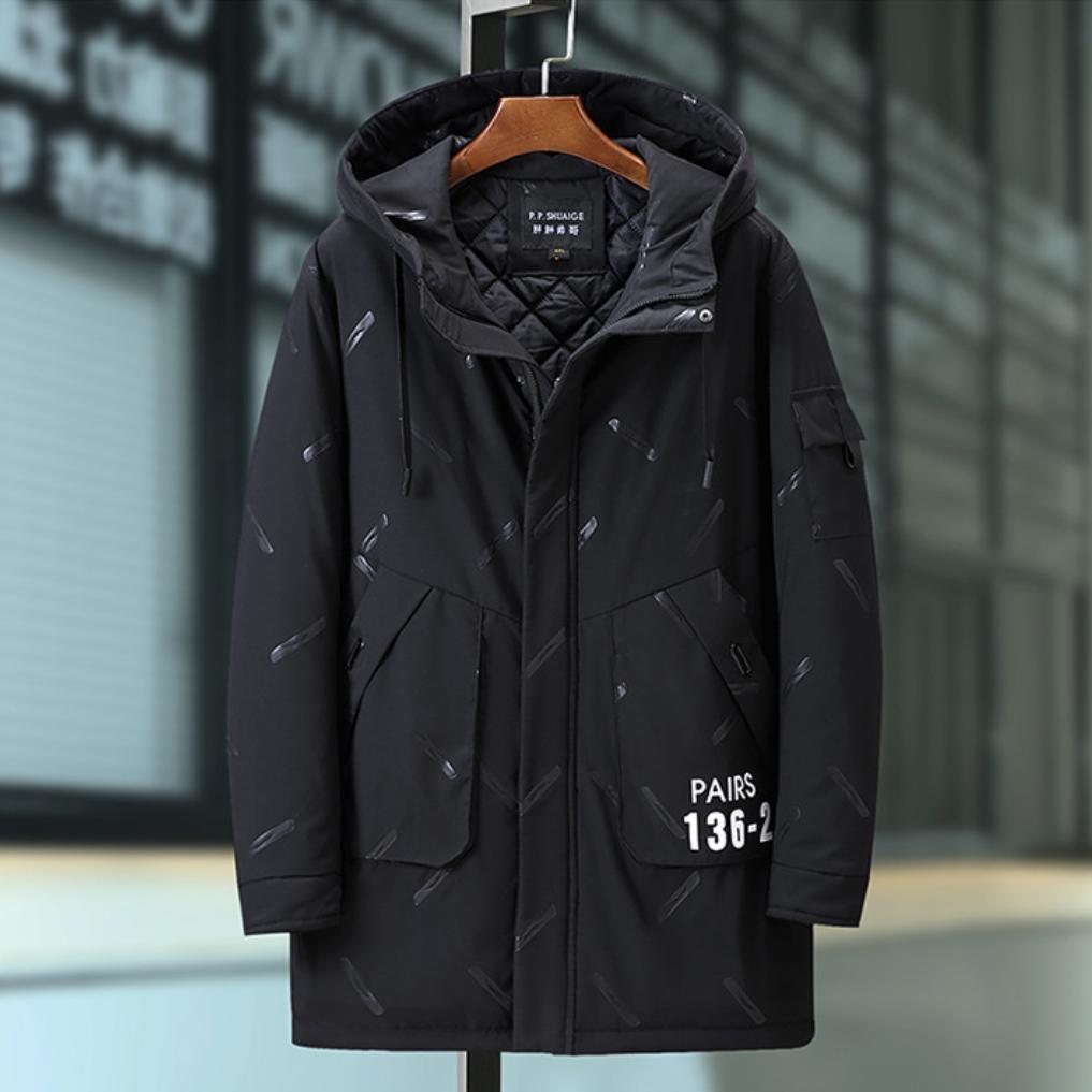 Winter verdickte Übergröße mit Kapuze, lässiger Reißverschluss, lockerer Typ, Stehkragen, warme Jacke, 4XL-10XL