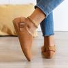 Mocassins pour femmes, chaussures décontractées à enfiler, chaussures plates à bout pointu en daim