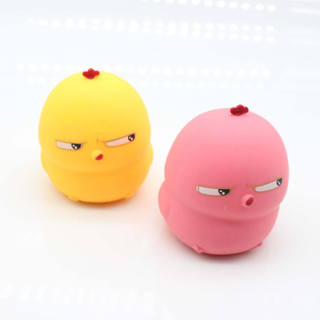 Unzip Wobbly Chicken Squeeze Toy - Slow Rebound Cute Pink & Yellow Cartoon Chicken Doll.