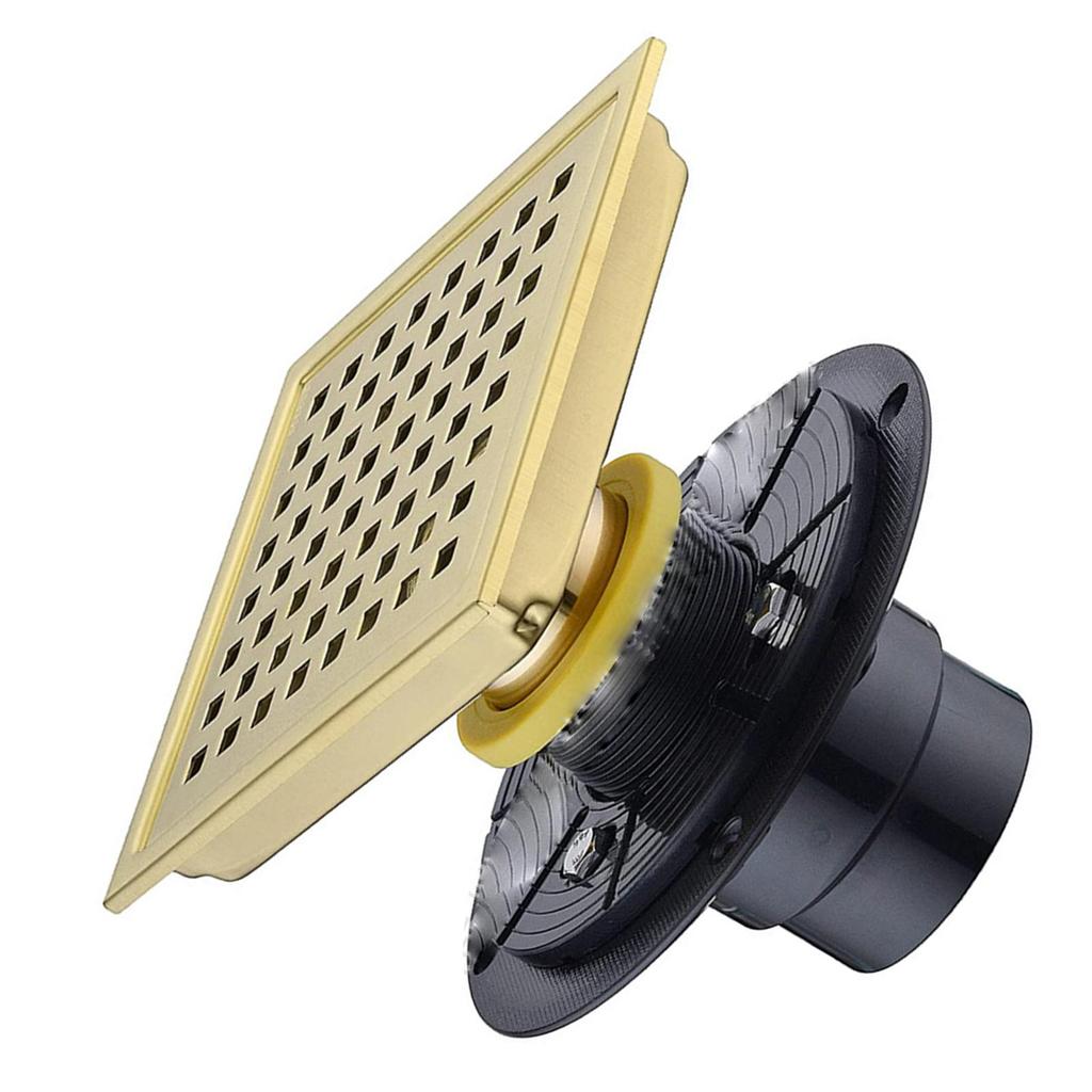 Stainless Steel Floor Drain Removable Hair Catcher Square Shower Drain with Flange for Bathroom, Kitchen Easy to Clean