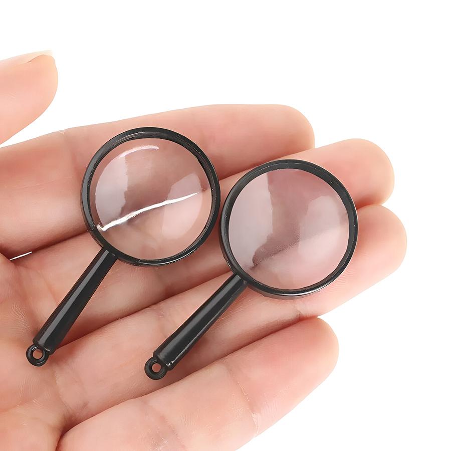 24/48pcs Plastic Handheld Black Magnifying Glasses Lightweight Reading Magnifier for Office, Document Review & Daily Use