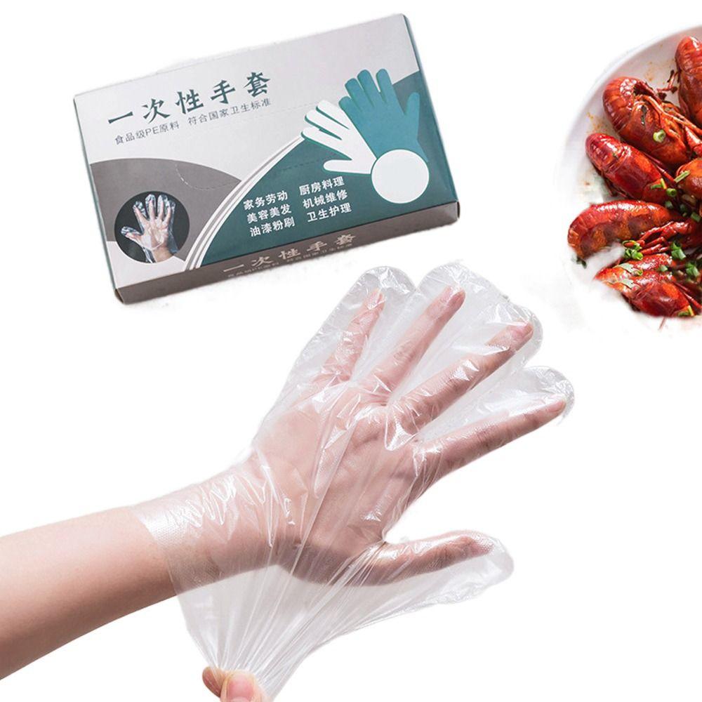 100Pcs Acid Work Safety Disposable Gloves Transparent Latex Free Gloves Portable Cleaning Gloves