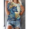 Cartoon Dog Funny Women Characters Cute 3D Print Casual Short Sleeve Top