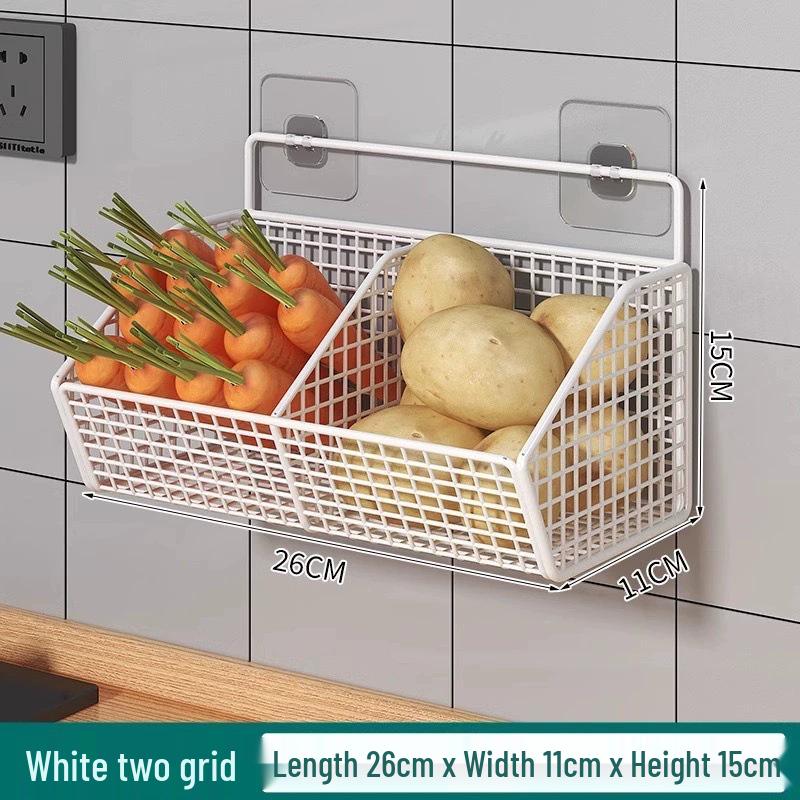 Punch-Free Ginger Garlic Hanging Kitchen Storage Rack - Wall-Mounted Seasoning Holder 1198₽