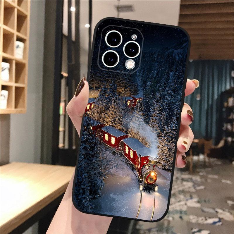 Phone Case Carcasa Funda For iPhone 17 Pro Max Air 16 15 14 13 Pro Max 15 16 Pro 15Plus Santa Christmas Tree Case