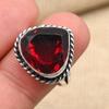 Red Garnet Gemstone Handmade 925 Solid Sterling Silver Jewelry Pretty Ring For Women