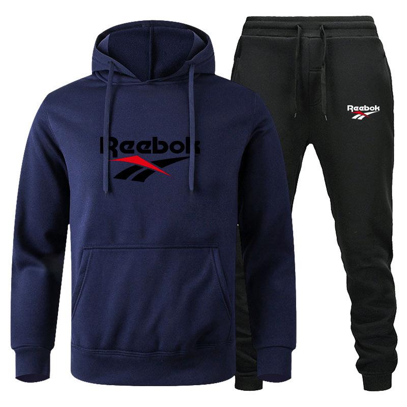 Fashion Printed Sweatshirt Pants Set Men Casual Sports Two-piece Head Thickened