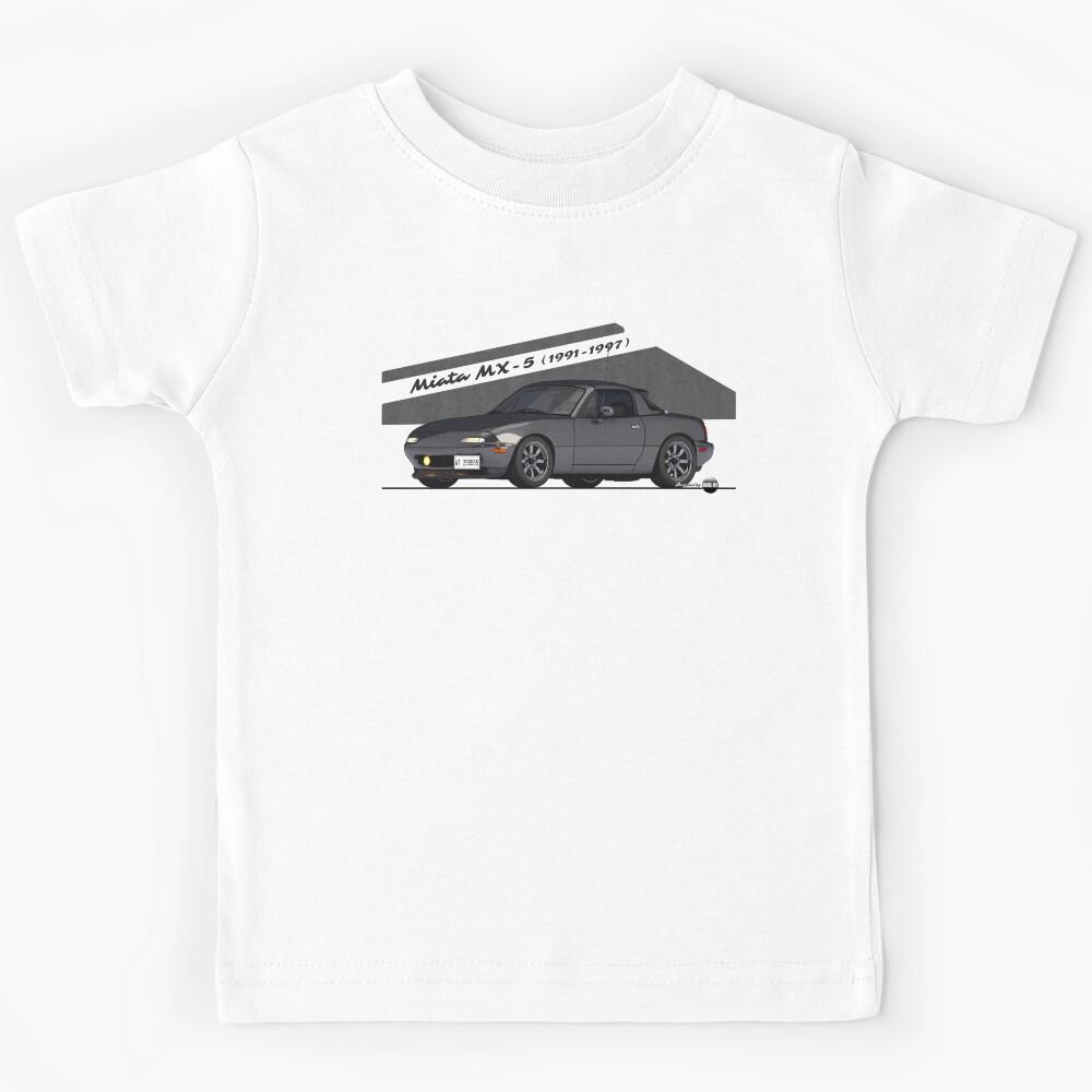 Miata - MX-5 NA 1991-1997 (Brilliant Black) - Small Car, Big Smile Kids T-Shirt 160