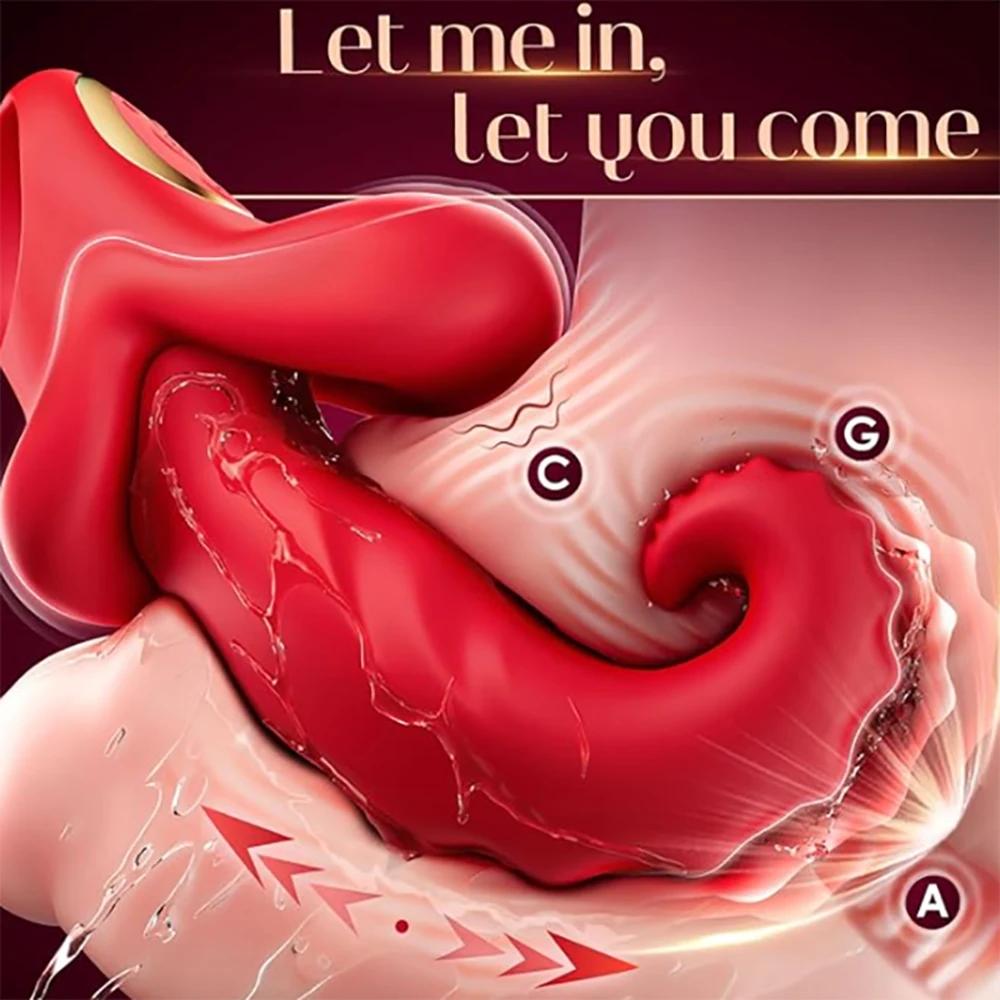 6 IN 1 Powerful Tongue Licking Vibrator Clitoral Stimulator Wearable Panties Vibrating Nipple Vagina Massager Adult Sex Toys Insert Dildo Masturbator