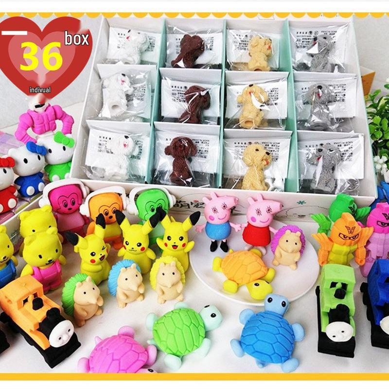 Cartoon-Puppen-Radiergummi-Stempel: 36 Stück - Perfektes Geschenk für Kinder und Schülerpreise