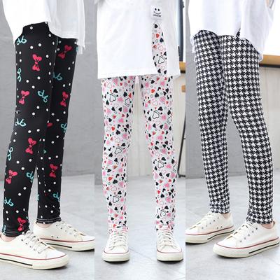 Leggings per ragazze 2T -12T Pantaloni stampati elasticizzati per bambini sottili primaverili e autunnali Pantaloni per bambini coreani Abiti estivi