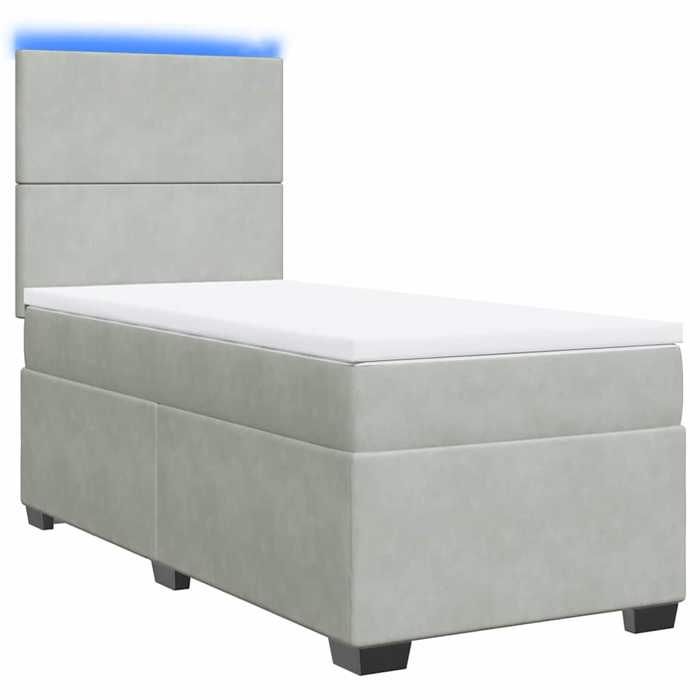 Maison Exclusive - Sommier à lattes de lit et matelas Gris clair 90x200 cm Velours