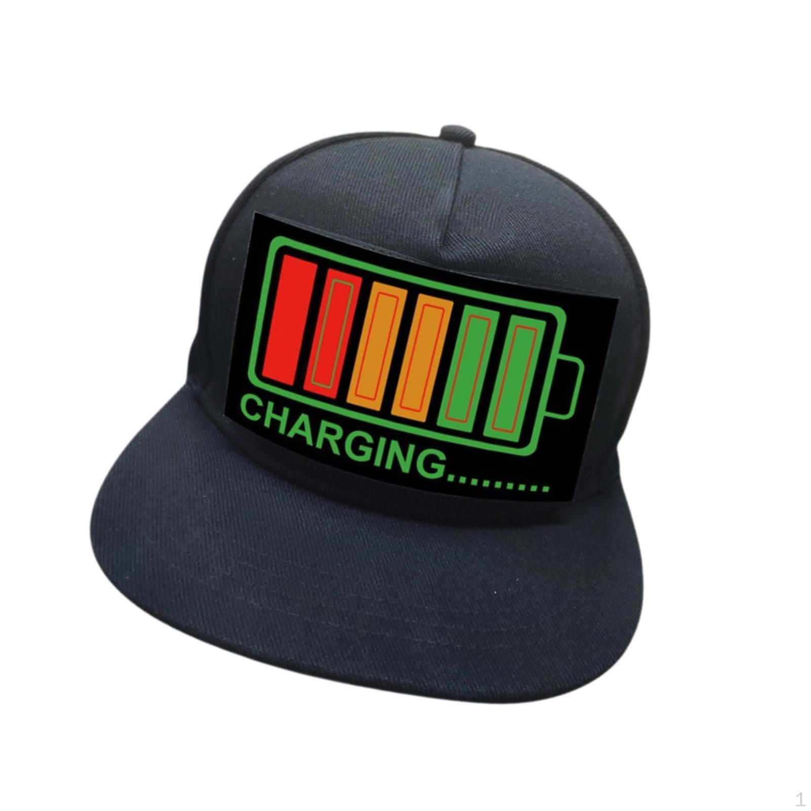 

Мигающие светодиодные шапки Бейсболка с подсветкой и выключателем питания Солнцезащитная шапочка со звуком для бега Type B