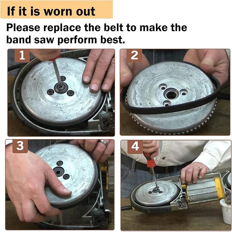 650721-00 Ersatz-Gummireifen für Bandsägen, passend für Dewalt-Bandsägenreifen und Milwaukee-Bandsägen-Riemenscheibenreifen