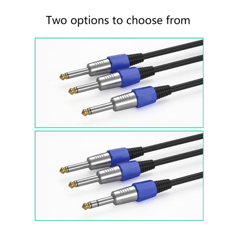 6.35mm 1/4inch Splitter Adapter Cable Male to Double Male Single Channel/Double Channel Stereo Y Type Aux Cord Wire